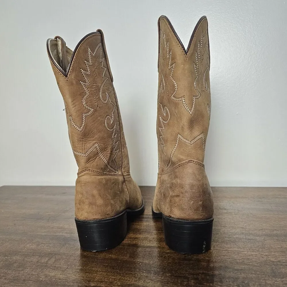 Dan Post Women’s Western Cowboy Boots Size 5 Caramel Leather Embroidered